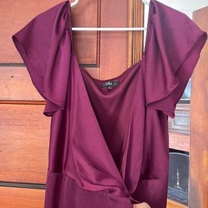 Lulu’s purple wrap midi dress